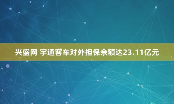 兴盛网 宇通客车对外担保余额达23.11亿元