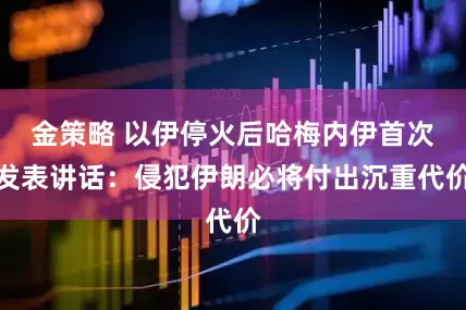 金策略 以伊停火后哈梅内伊首次发表讲话：侵犯伊朗必将付出沉重代价